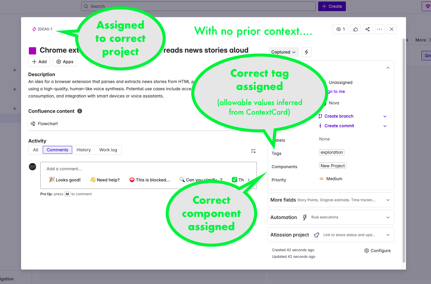 Screen capture showing the issue that Nova created