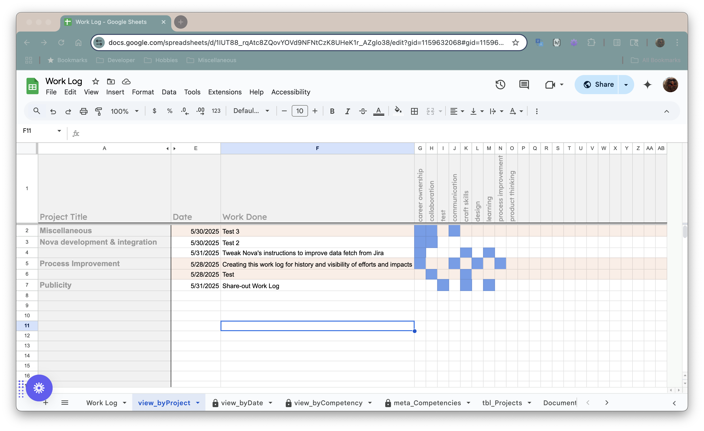 A screen capture showing the view-by-project page (click to enlarge)